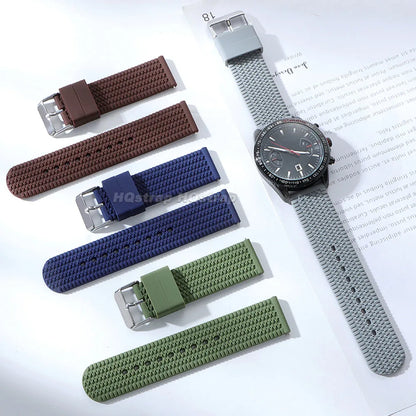 Garmin Tread Pattern Silicone Band on a watch with other colors