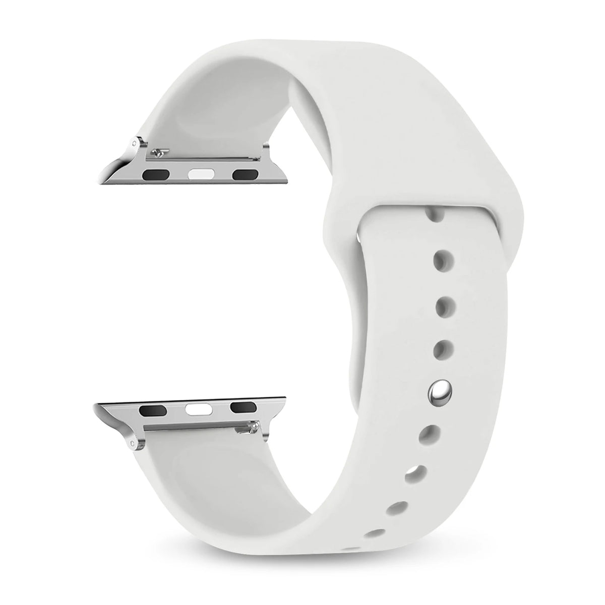 Classic Pin-and-Tuck Silicone Apple Watch Band in White