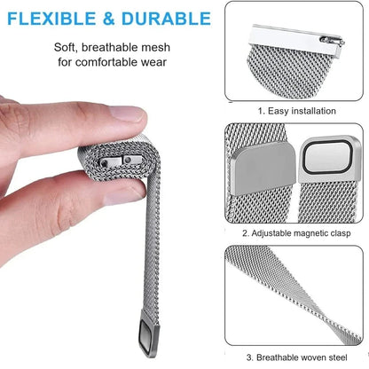 Garmin 20/22mm Quick Release Magnetic Milanese Band — material detail