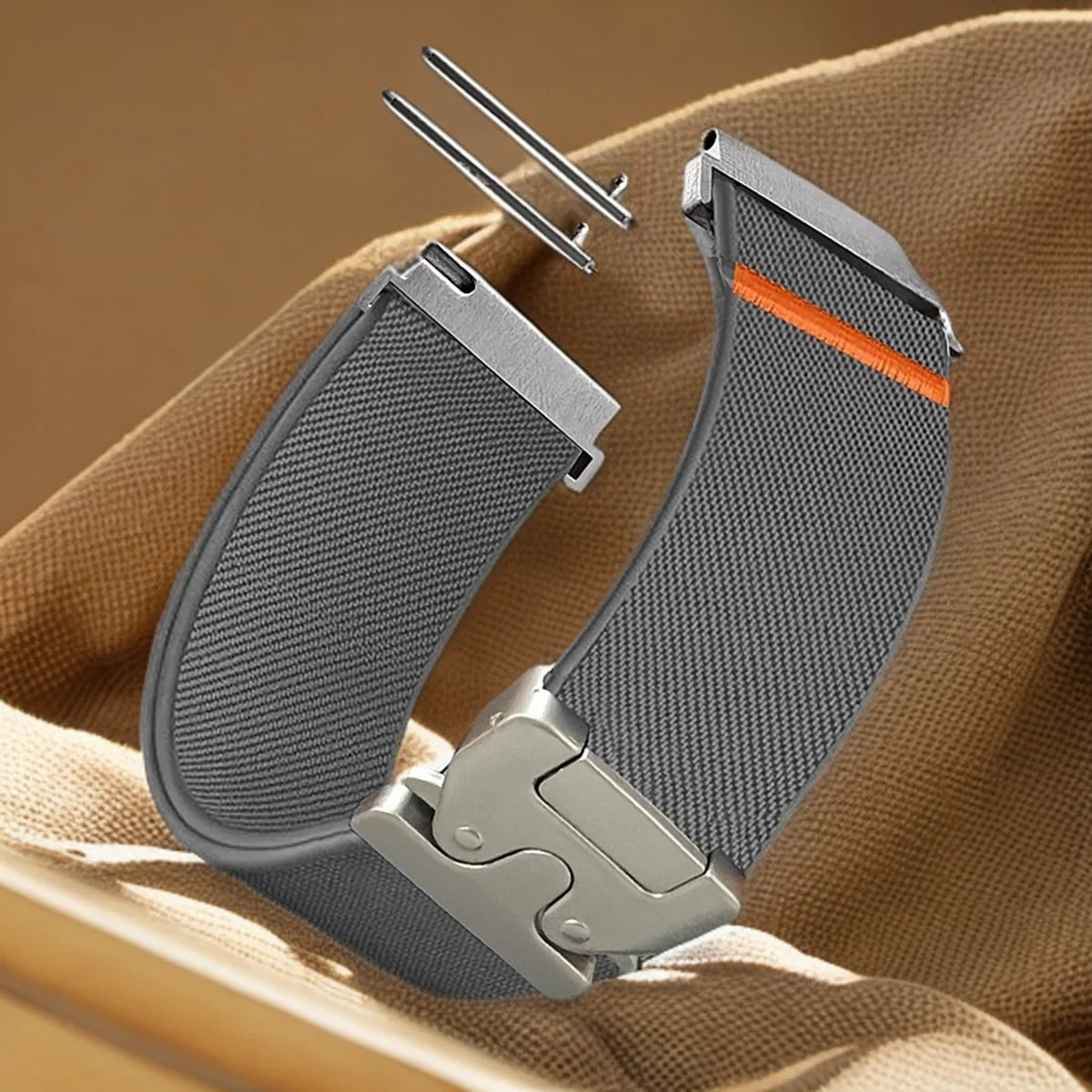 COROS Elastic Nylon Watch Band with Metal Clasp - Dark Gray