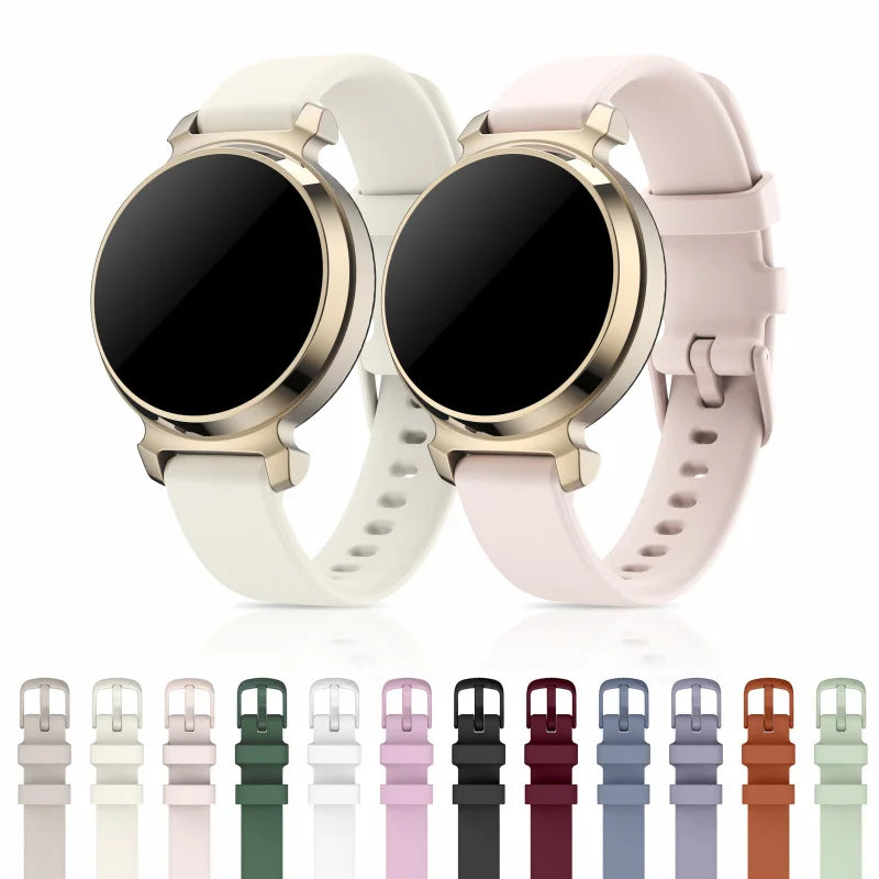 Garmin Lily 2 Soft Silicone Band in ivory and pink with color options