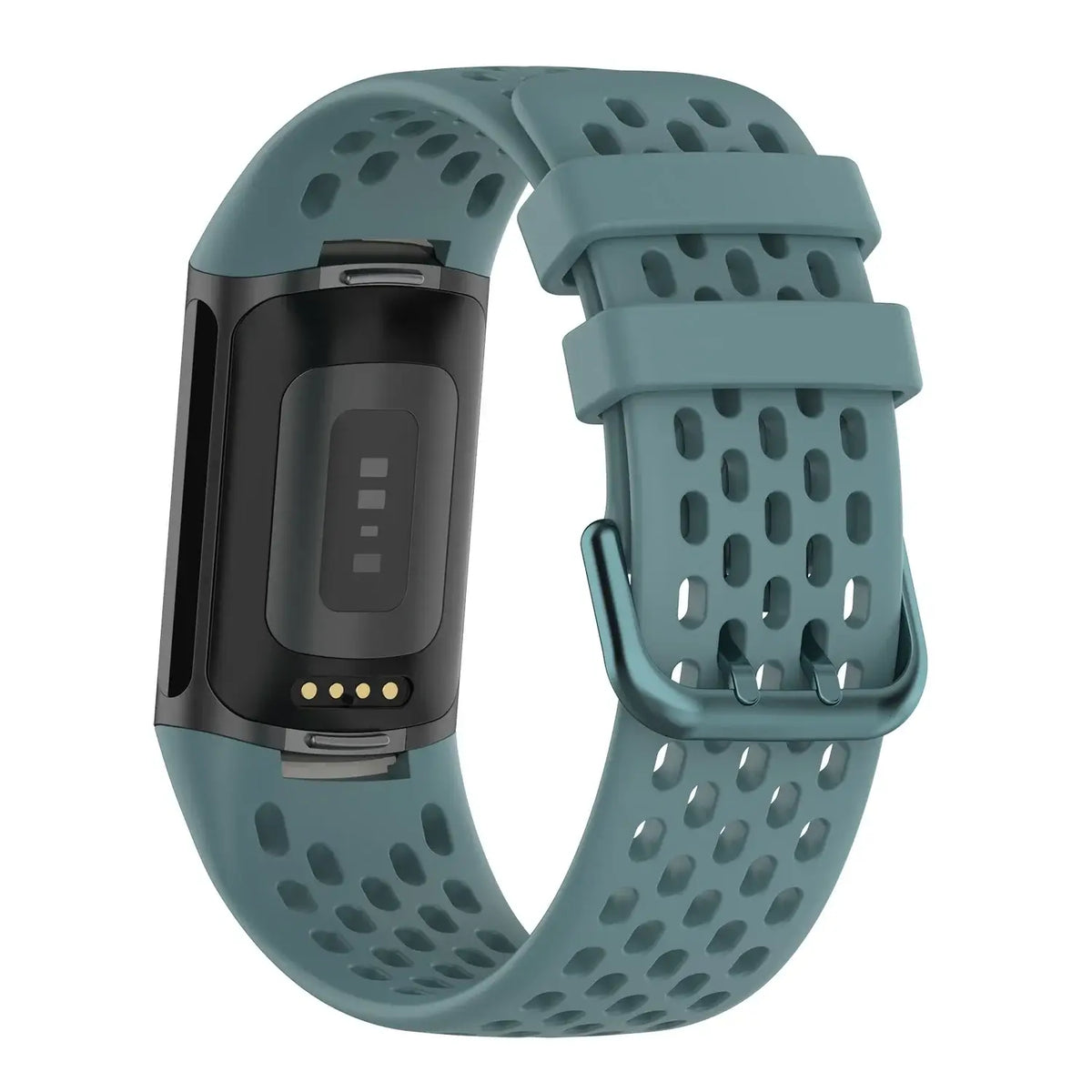 Fitbit Charge 5 & 6 Perforated Silicone Band slate blue band shown from the underside