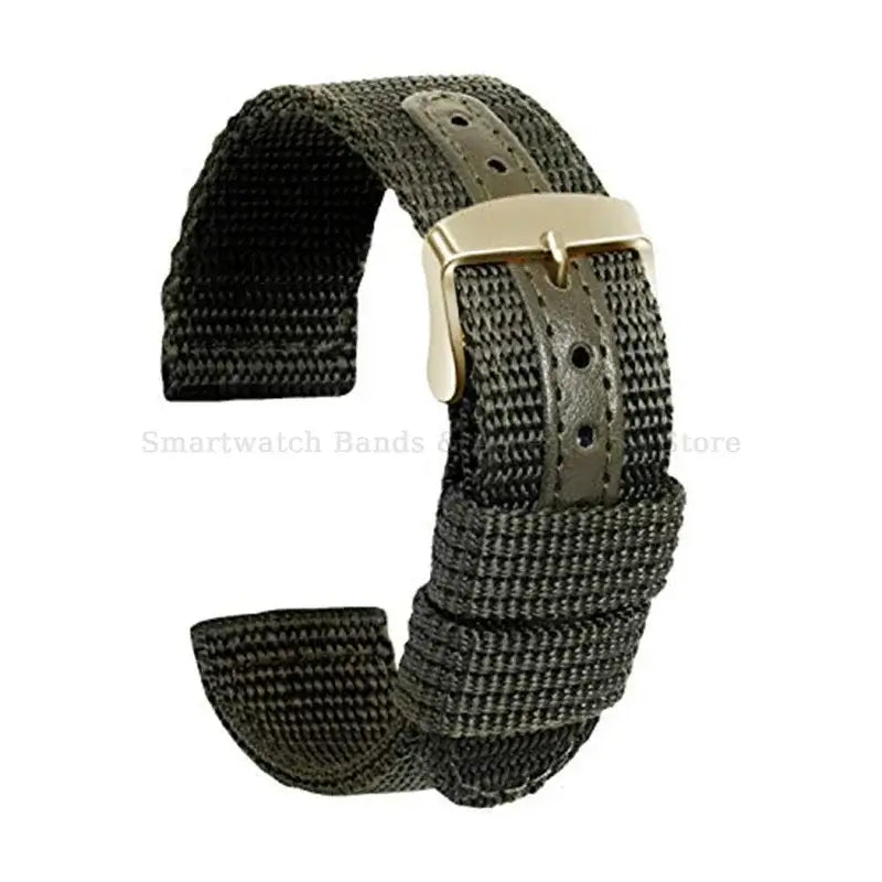 Samsung Galaxy Watch Reinforced Nylon Band in Army Green / Gold Buckle