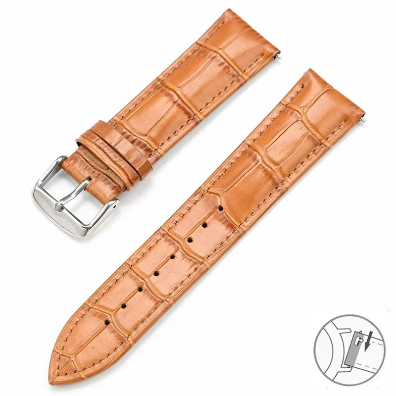Garmin Croc-Embossed Leather Band in Tan with Silver Buckle