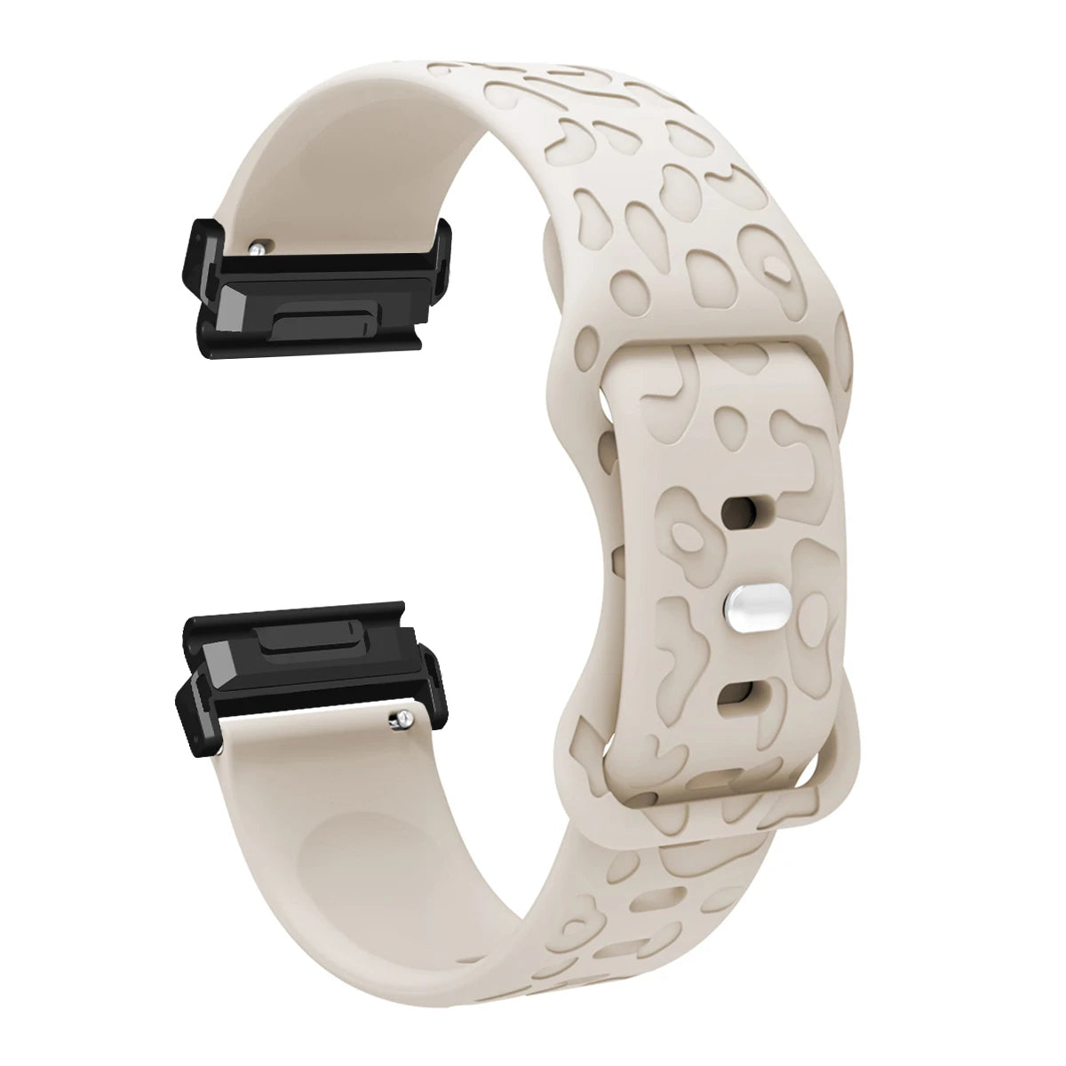 Starlight Garmin QuickFit 22/26mm Embossed Silicone Band with Tuck Closure