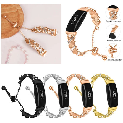 Fitbit Inspire 2, Inspire HR and Ace 3 Sparkling Chain Bracelet Band