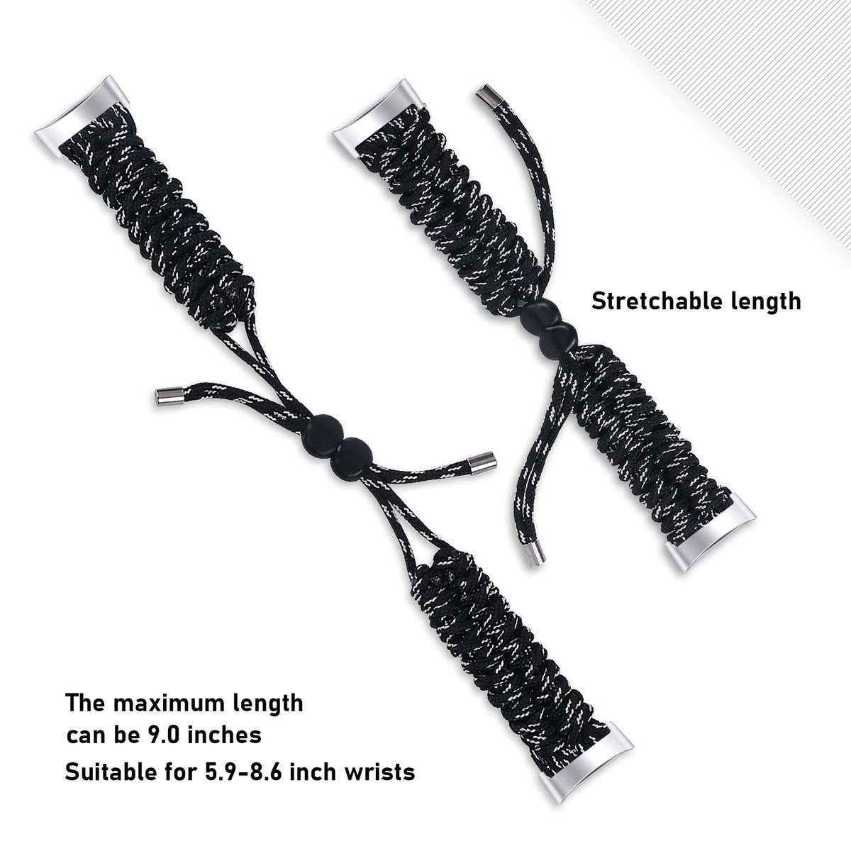 Fitbit Charge 6, 5, 4, 3 and 2 Braided Rope Band, Adjustable — material detail