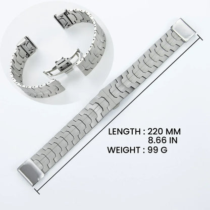 Garmin QuickFit 22/26mm Stainless Steel Bracelet with Color Stripe — material detail