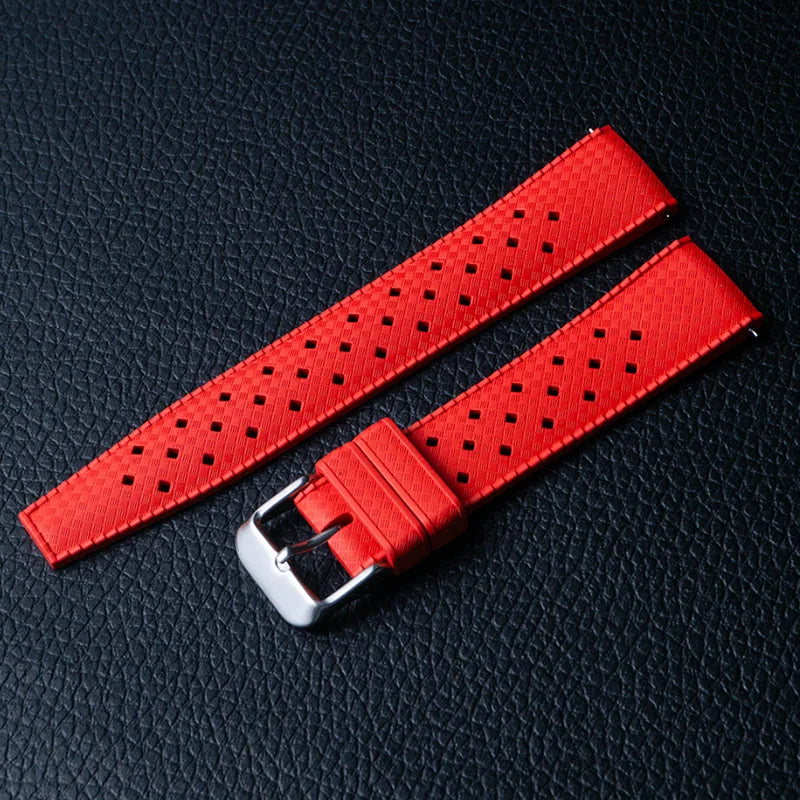 Polar Tropic-Style Perforated Rubber Band — Red