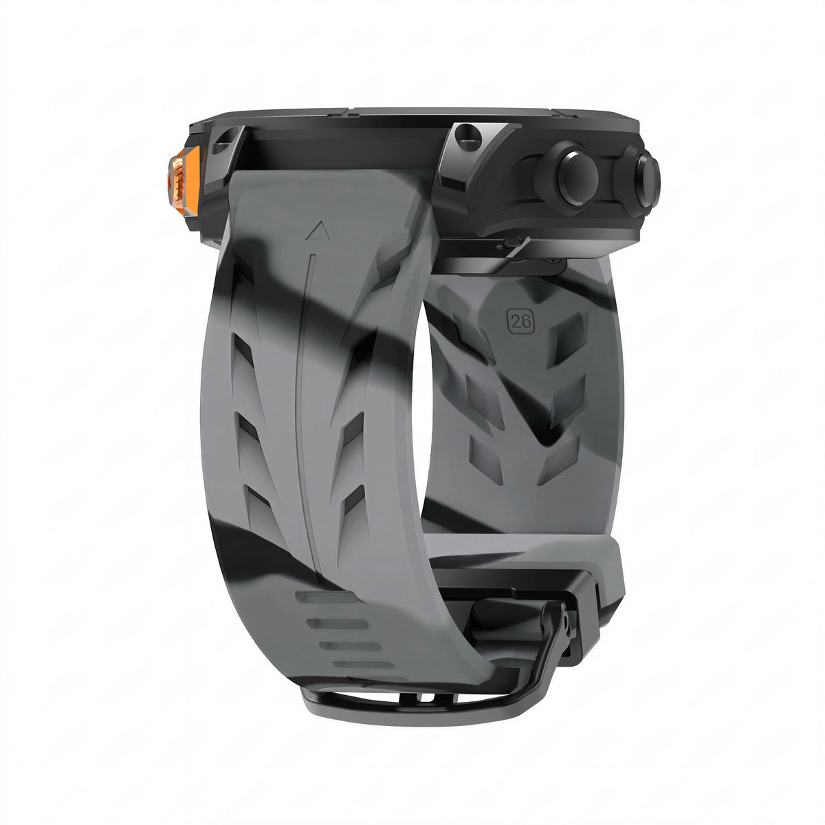 Camouflage Gray Garmin QuickFit 22/26mm Textured Silicone Band, Solid or Camo