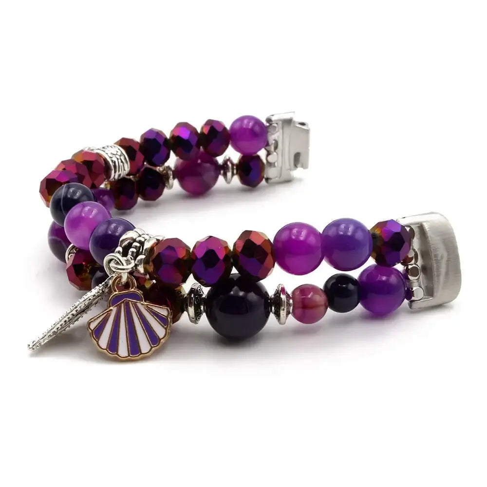 Fitbit Inspire 3 Double-Strand Beaded Charm Band - Purple