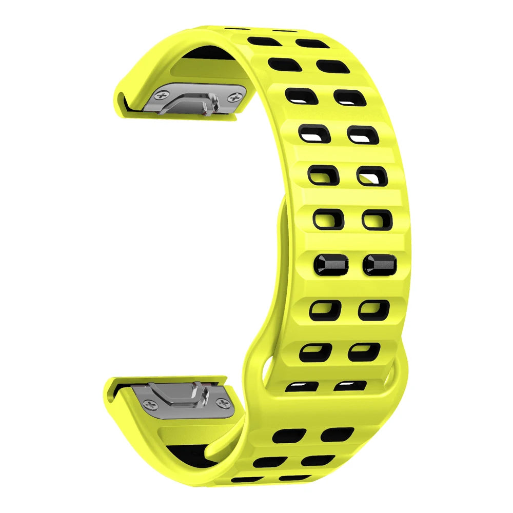 Garmin QuickFit 22/26mm Perforated Silicone Band with Tuck Closure — design detail