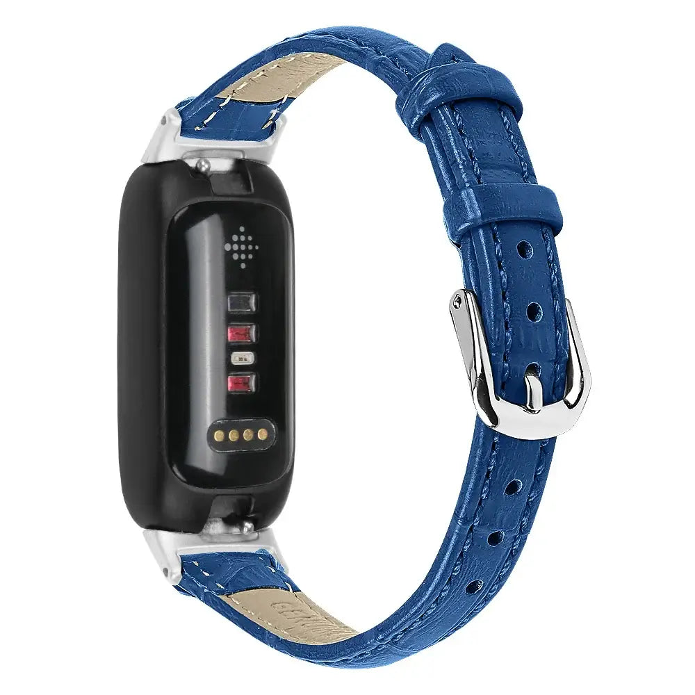 Fitbit Inspire 3 Slim Stitched Leather Band - Blue