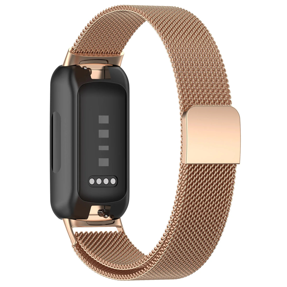 Rose Gold Fitbit Inspire 3 Magnetic Milanese Mesh Band