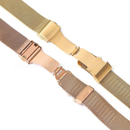 Garmin Thin Milanese Mesh Band in gold and rose gold
