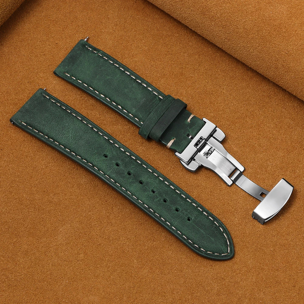 Garmin Calfskin Butterfly Clasp Band in Green