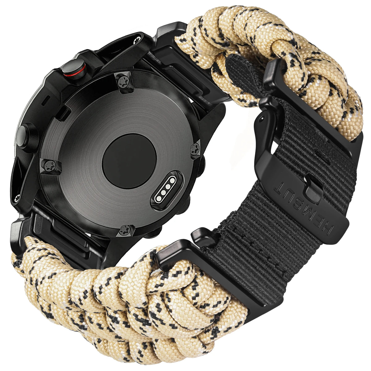 Garmin QuickFit Braided Paracord Band in Beige / Black