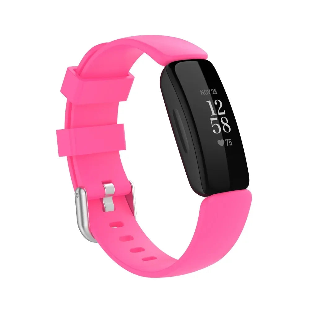 Fitbit Inspire 1/2/HR Classic Silicone Buckle Band - Hot pink band
