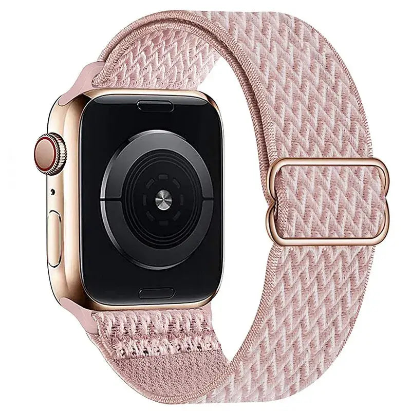 Dusty Rose Chevron adjustable stretch nylon Apple Watch band