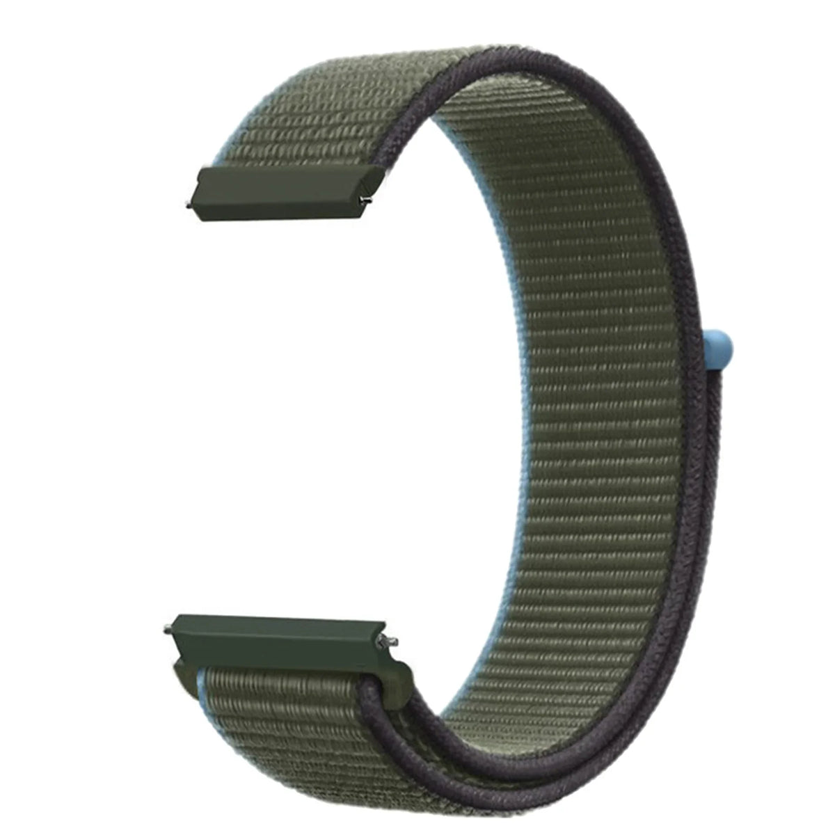 OnePlus Smartwatch Band Nylon Weave Loop Strap Bracelet Adjustable Comfort in green color and adjustable size.