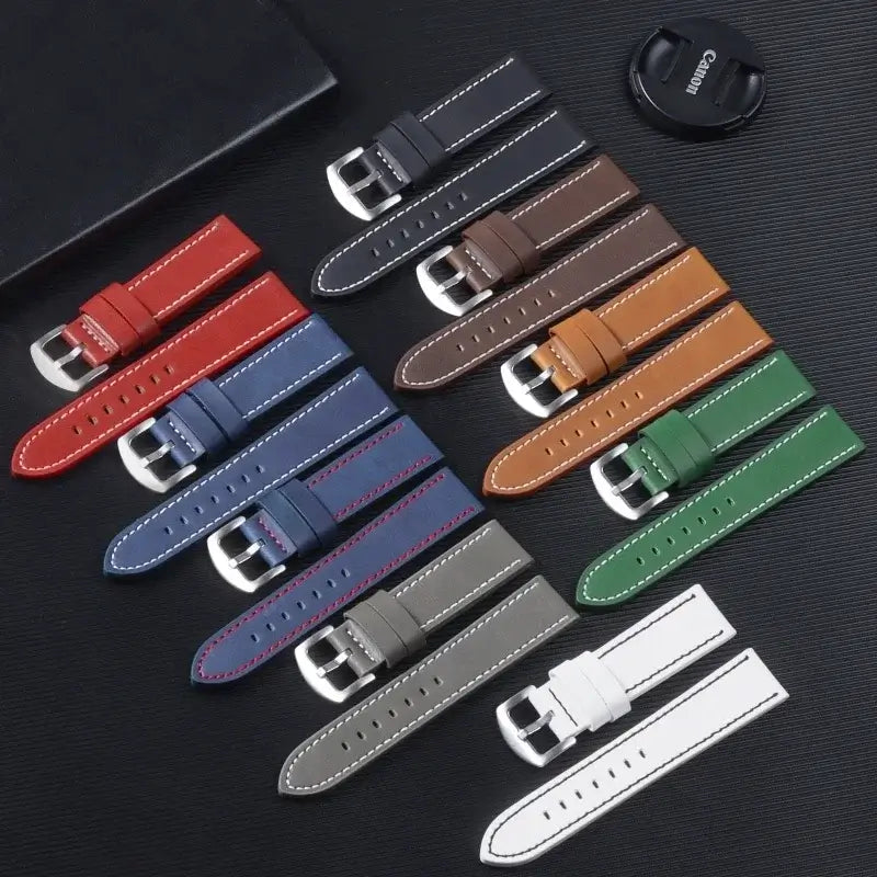 Leather strap color and stitching comparison for compatible Huawei watches