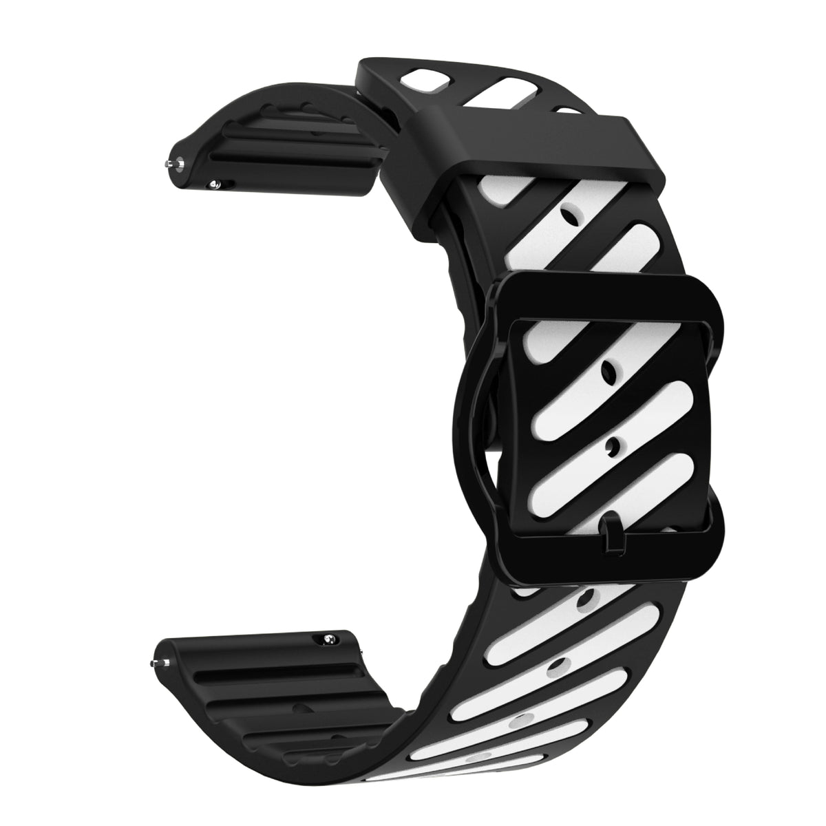 Black / White Garmin 22mm Quick Release Two-Tone Silicone Band