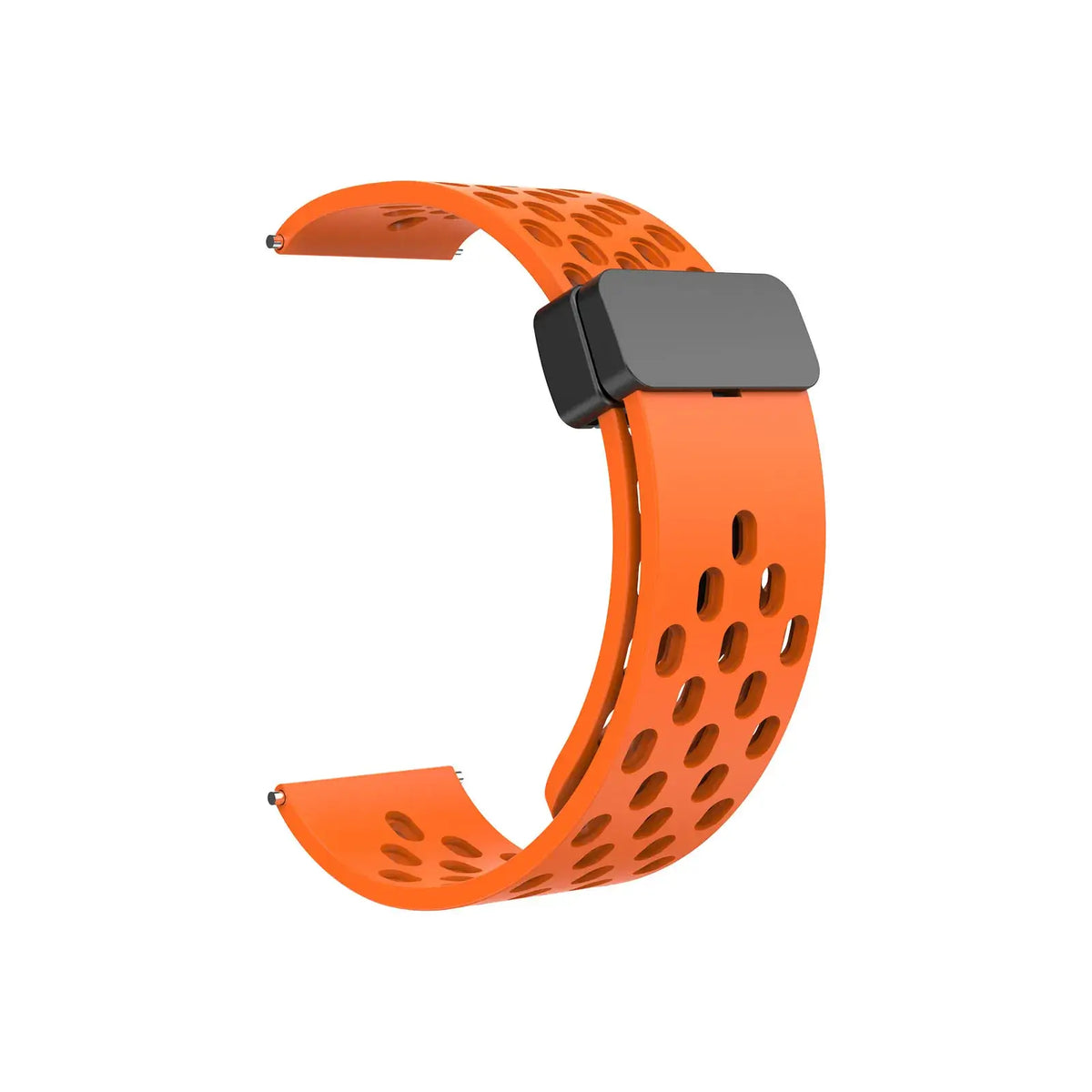Amazfit Perforated Silicone Band with Magnetic Clasp - Orange / Black Clasp