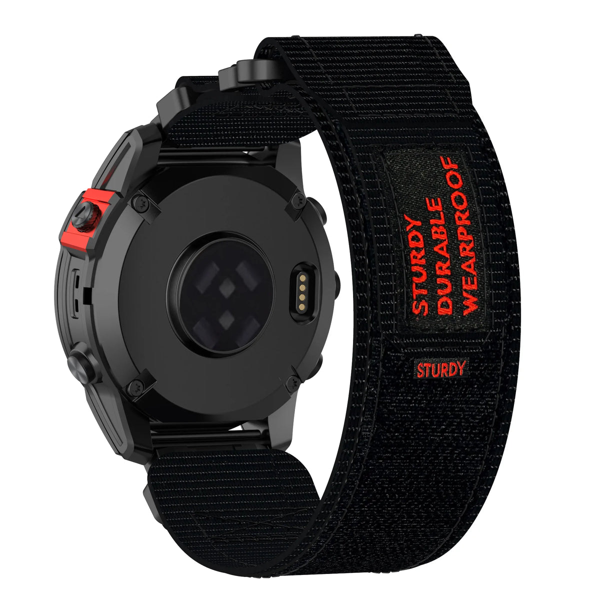 Garmin QuickFit 20/22/26mm Braided Nylon Hook-and-Loop Band — band detail