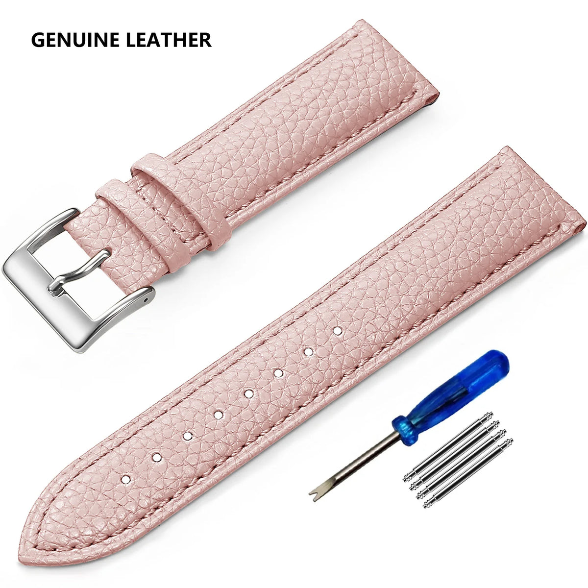 Garmin Grained Leather Band in Pink with Silver Buckle