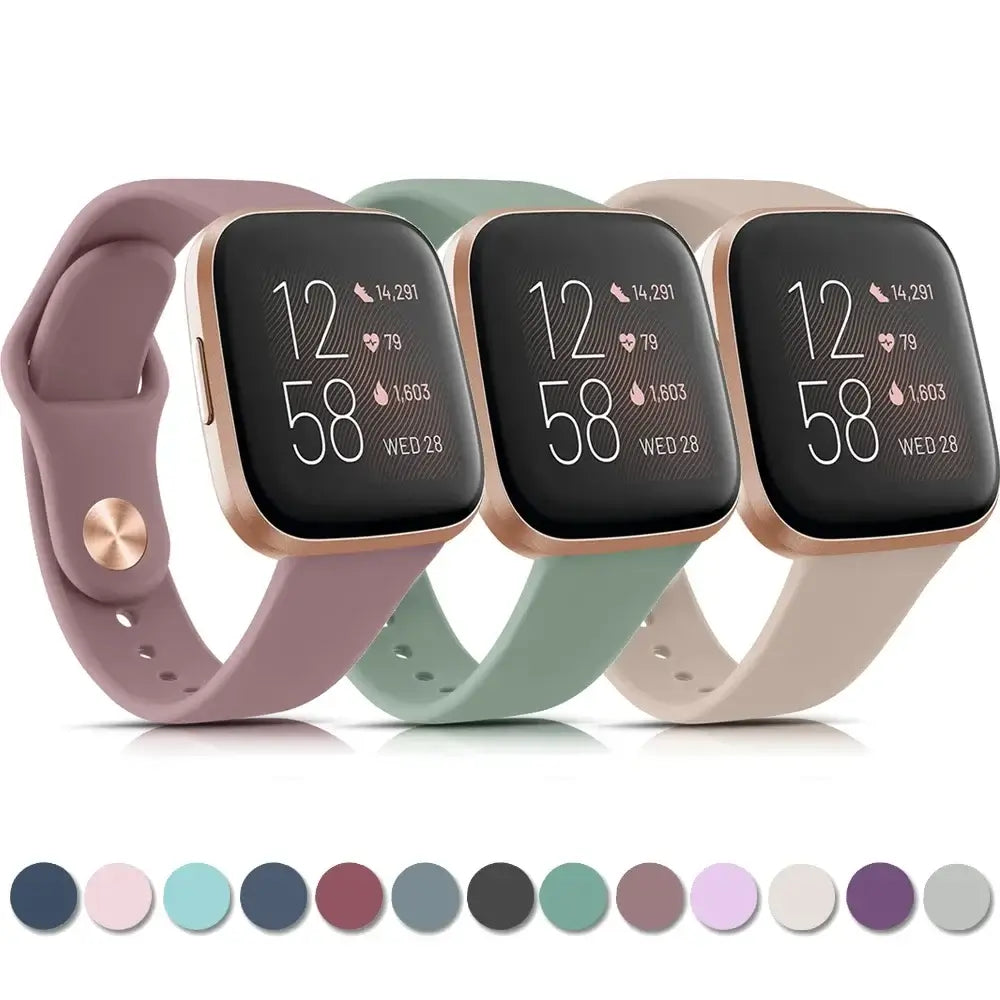 Fitbit Versa & Sense Silicone Pin-and-Tuck Band - Neutral bands with color swatches