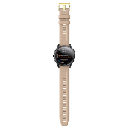 Garmin QuickFit 20mm Silicone Band with Gold-Tone Buckle — band detail