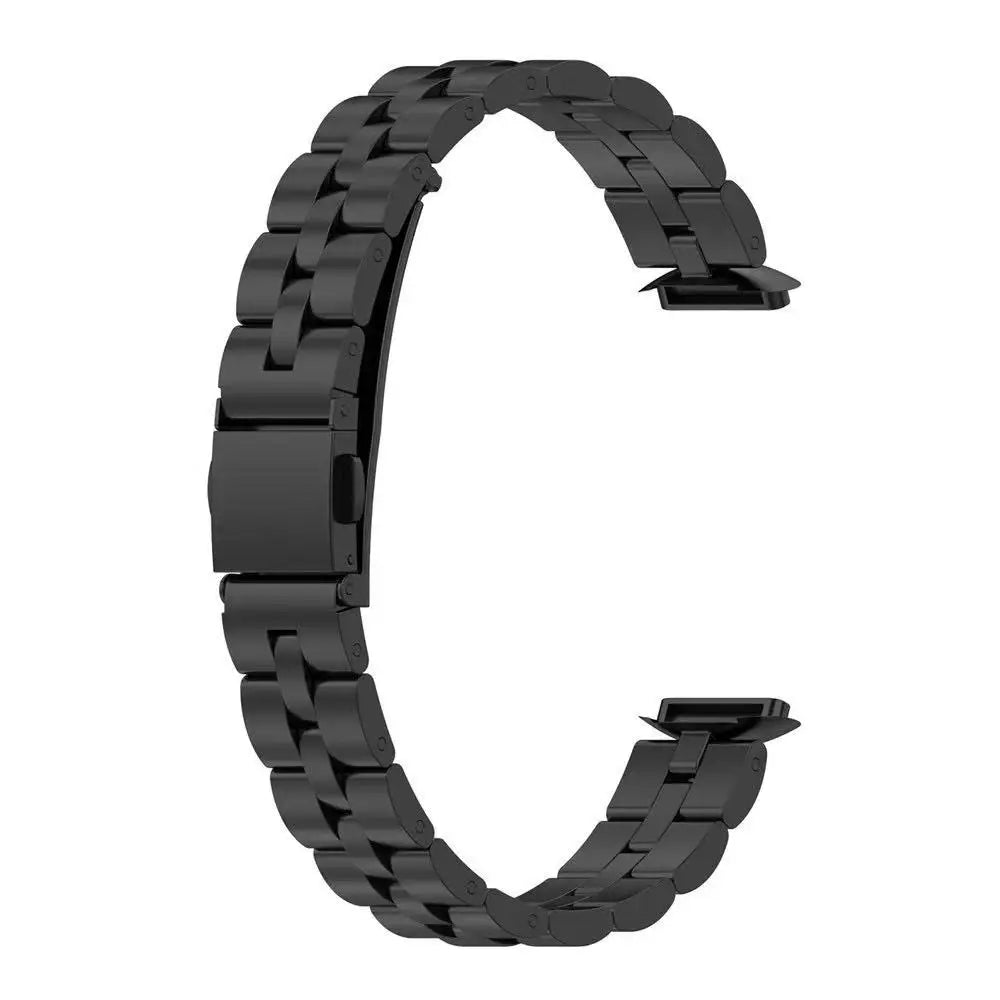 Fitbit Luxe Bands - Solid Silicone, Perforated & Metal - Metal - Black