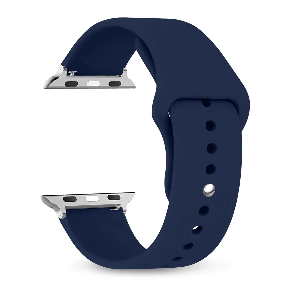 Classic Pin-and-Tuck Silicone Apple Watch Band in Midnight Blue