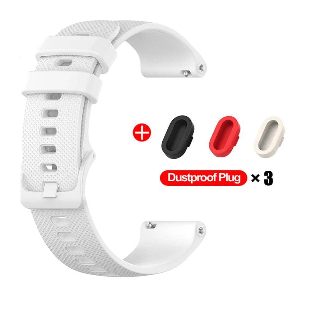 COROS Textured Silicone Band with Matching Buckle – White Bundle