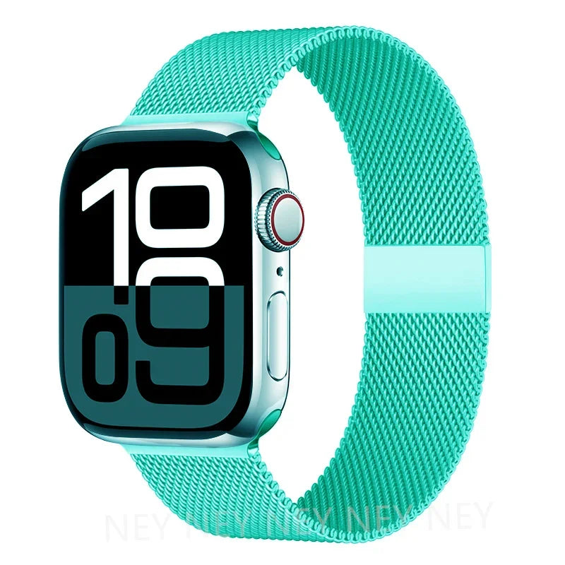 Colorful Milanese Mesh Apple Watch Band in Turquoise