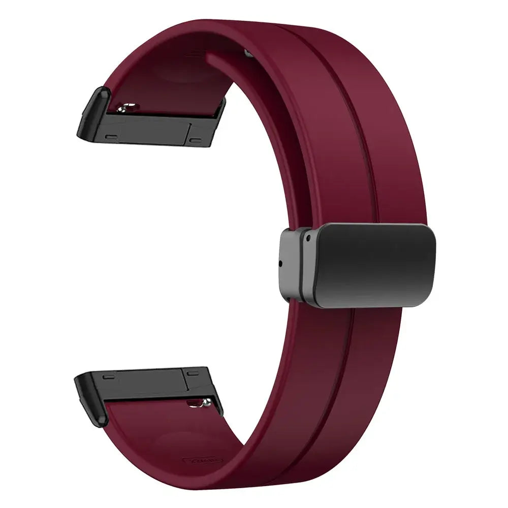 Fitbit Versa 3/4 & Sense 1/2 Magnetic Silicone Band - Burgundy