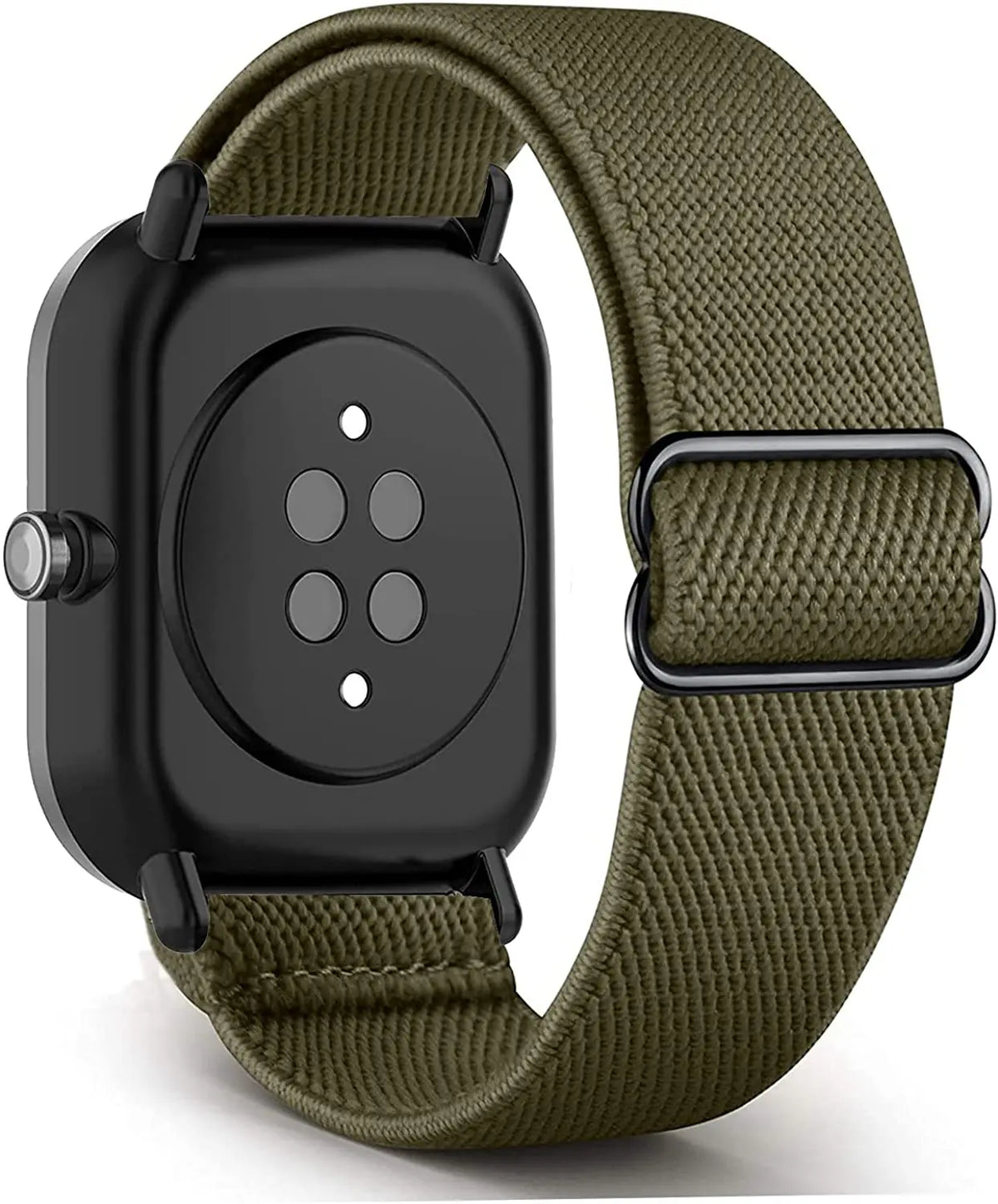 OnePlus Smartwatch Nylon Loop Band - Breathable Sport Wrist Strap in olive green fabric, compatible with various OnePlus watches.