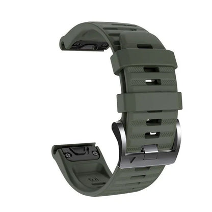 Army Green Garmin QuickFit 22/26mm Silicone Band, Camo and Solid Colors