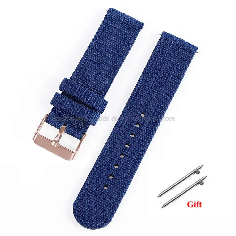 Suunto Woven Nylon Band with Buckle Options – Royal Blue / Rose Gold Buckle
