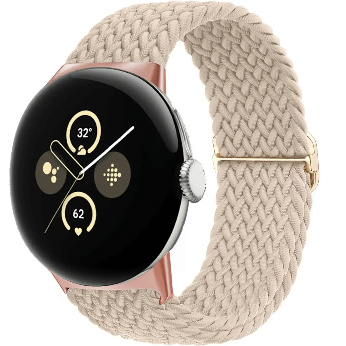 Braided Nylon Google Pixel Watch Loop with Slider in Sand