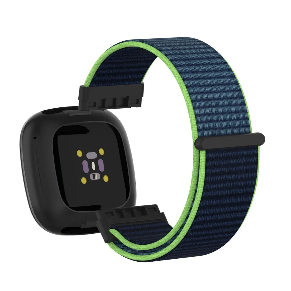 Navy / Lime Fitbit Versa 4, Versa 3, Sense 2 and Sense Nylon Sport Loop Band