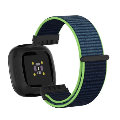 Navy / Lime Fitbit Versa 4, Versa 3, Sense 2 and Sense Nylon Sport Loop Band