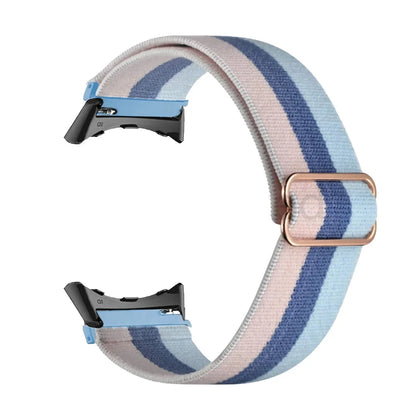 Pink / Blue Google Pixel Watch 5, 4 and 3 41mm Elastic Nylon Band, 31 Patterns