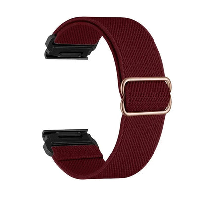 Red Garmin QuickFit 20/22/26mm Elastic Bohemian Woven Nylon Band