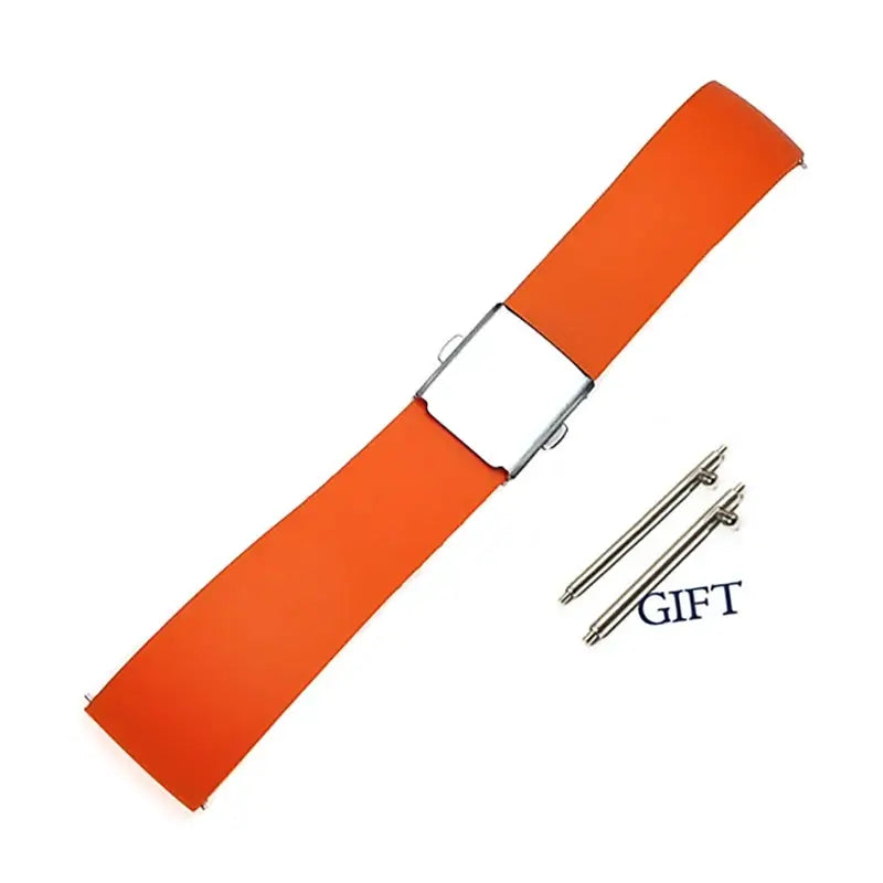Trim-to-Fit Silicone Clasp Band in Orange for compatible Huawei watches