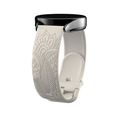 Garmin Engraved Mandala Silicone Band in Ivory
