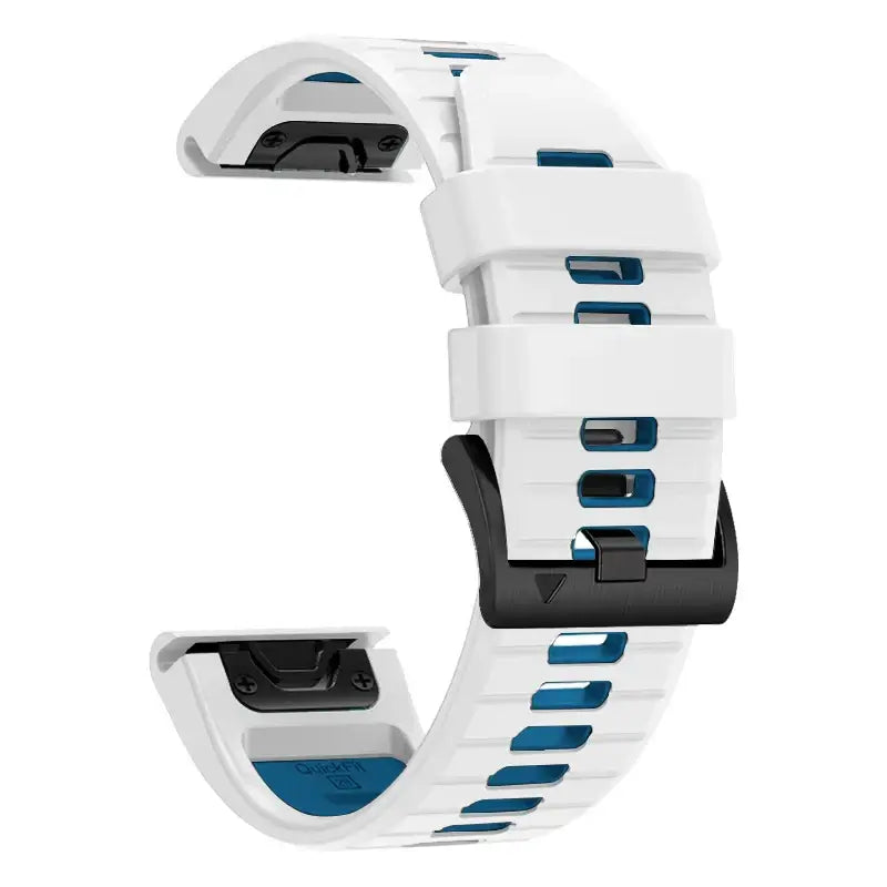 Garmin QuickFit Two-Tone Silicone Sport Band in White / Blue