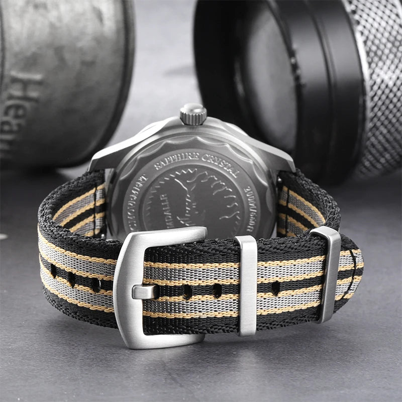 Striped nylon band on watch for COROS – BandsCo Straps
