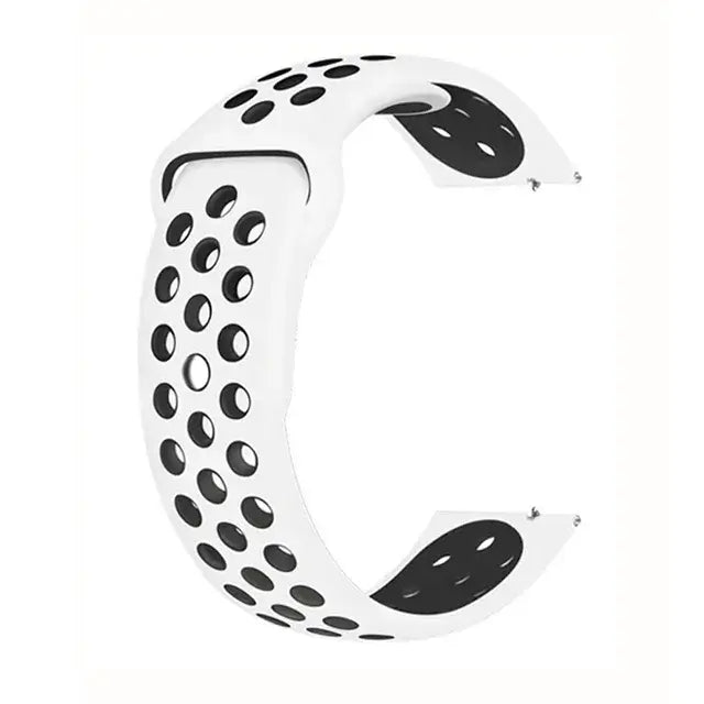Amazfit Perforated Silicone Pin-and-Tuck Band — White / Black