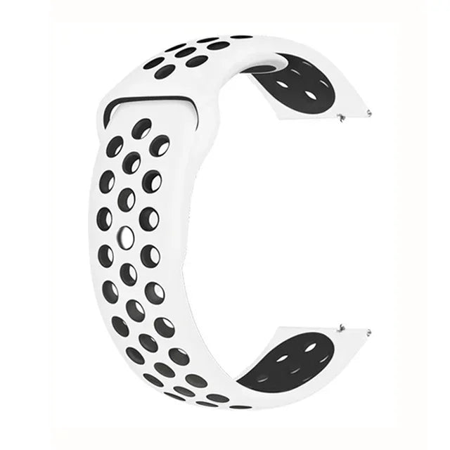 Polar Perforated Silicone Pin-and-Tuck Band — White / Black